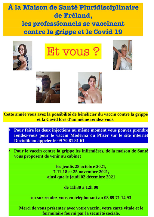 Affiche Vaccination grippe et Covid